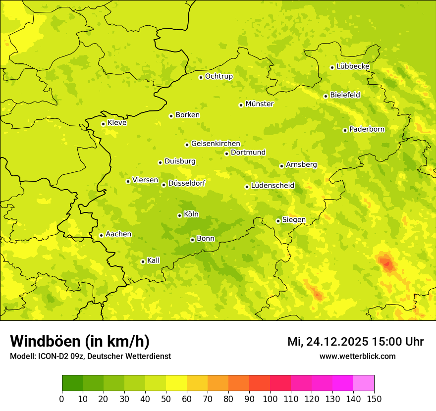Modellkarten Windgeschwindigkeit