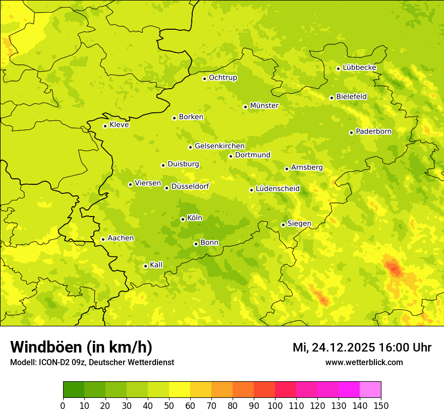 Modellkarten Windgeschwindigkeit