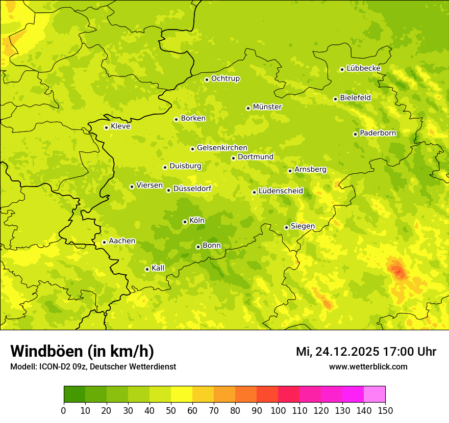 Modellkarten Windgeschwindigkeit