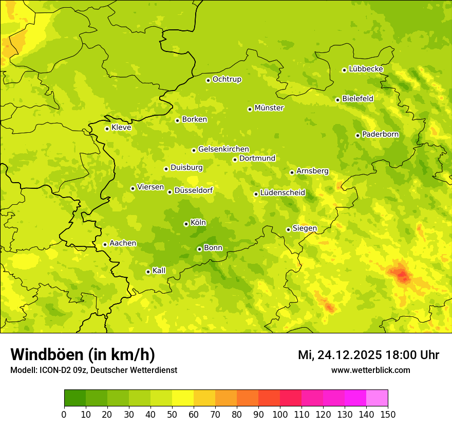 Modellkarten Windgeschwindigkeit