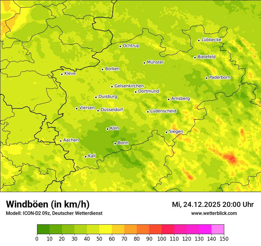 Modellkarten Windgeschwindigkeit