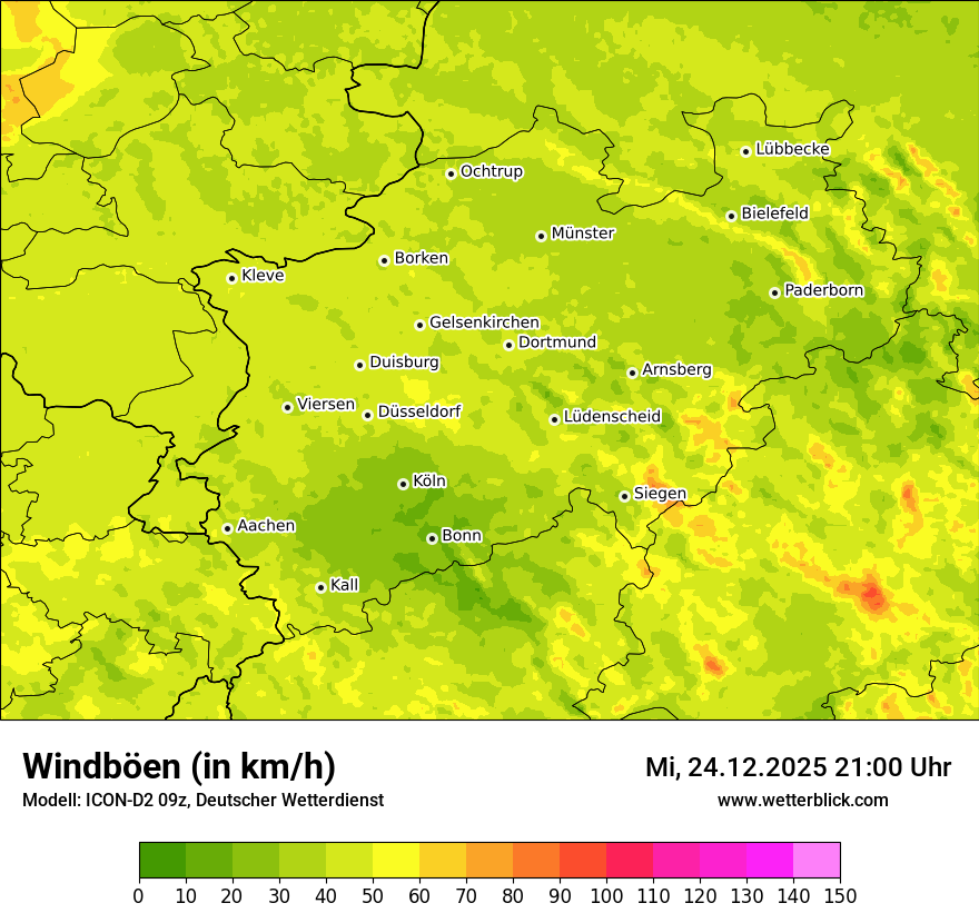 Modellkarten Windgeschwindigkeit