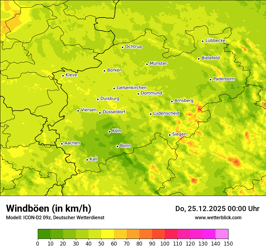Modellkarten Windgeschwindigkeit
