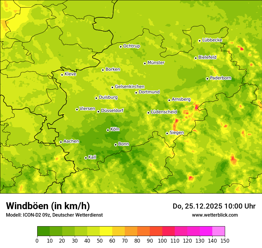 Modellkarten Windgeschwindigkeit