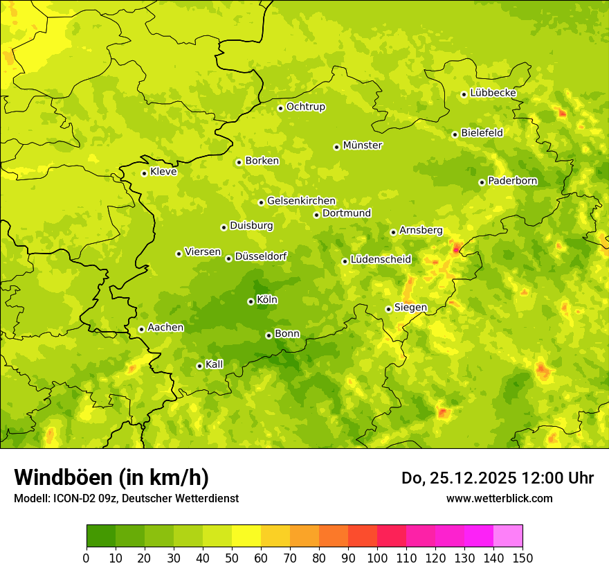 Modellkarten Windgeschwindigkeit