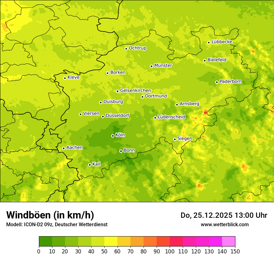 Modellkarten Windgeschwindigkeit