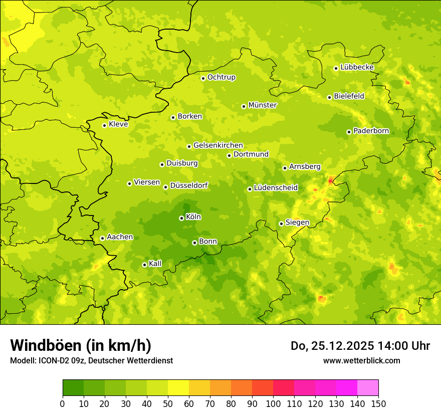 Modellkarten Windgeschwindigkeit