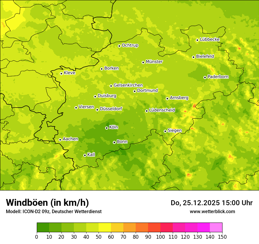 Modellkarten Windgeschwindigkeit