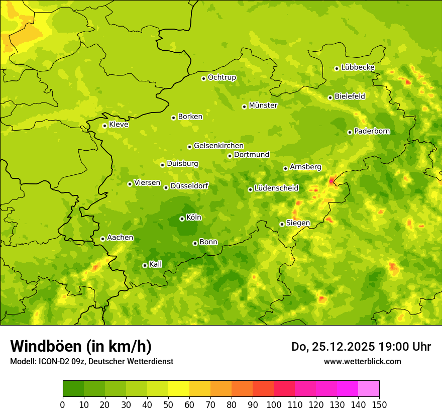 Modellkarten Windgeschwindigkeit