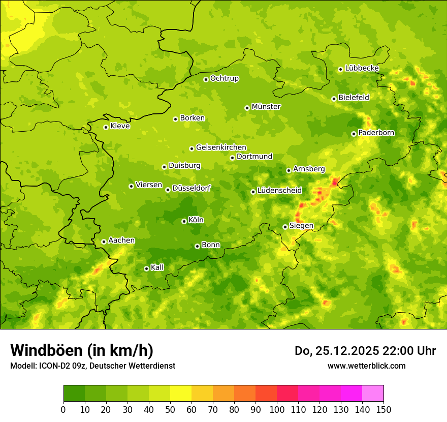 Modellkarten Windgeschwindigkeit