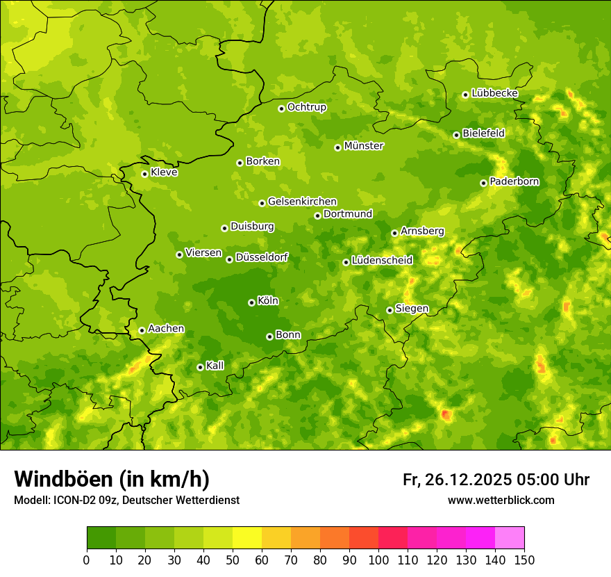 Modellkarten Windgeschwindigkeit