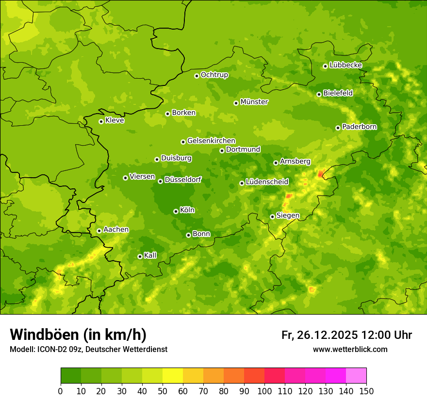 Modellkarten Windgeschwindigkeit