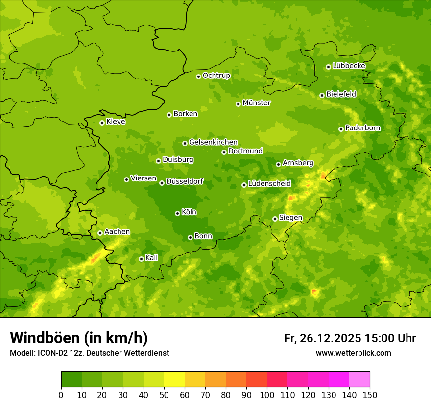 Modellkarten Windgeschwindigkeit