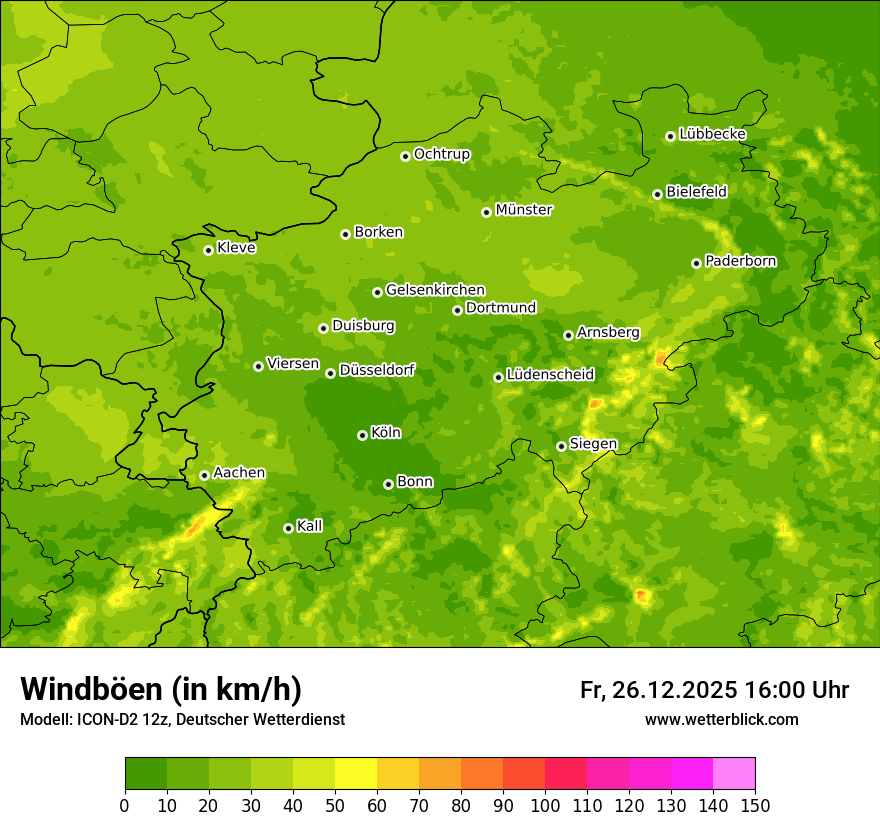 Modellkarten Windgeschwindigkeit