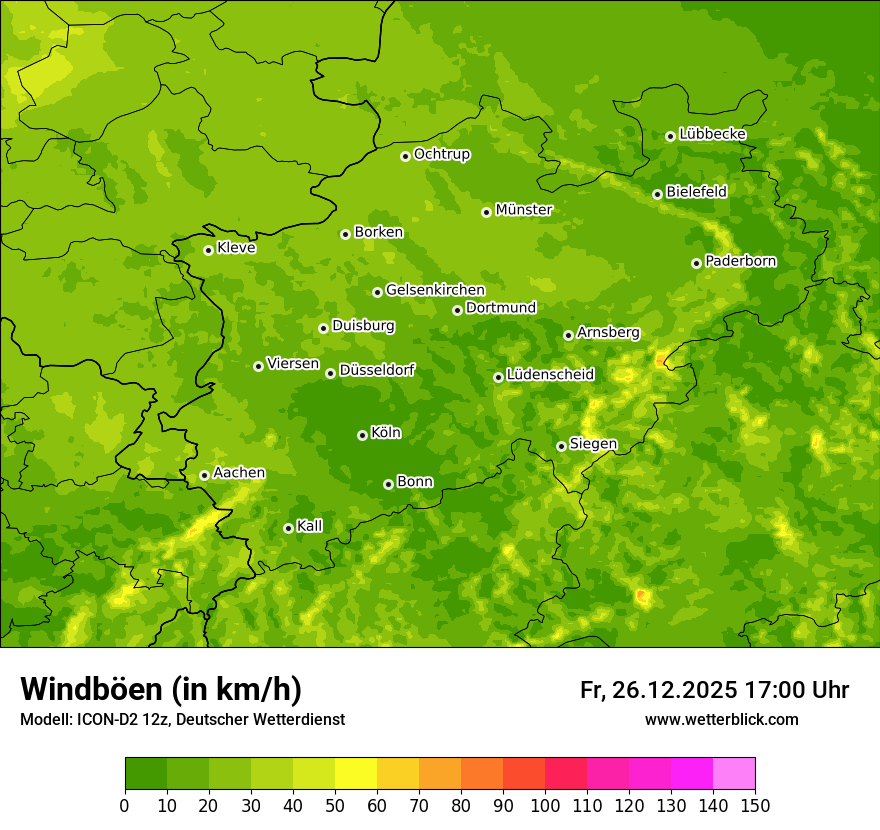 Modellkarten Windgeschwindigkeit