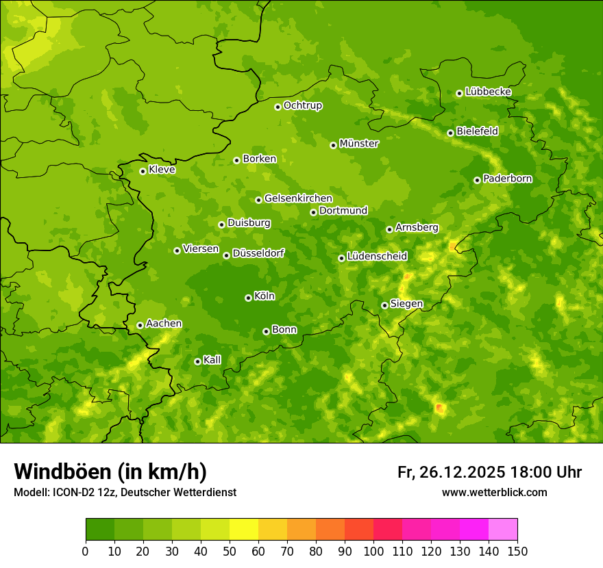 Modellkarten Windgeschwindigkeit