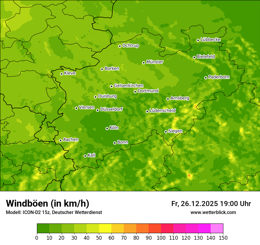 Modellkarten Windgeschwindigkeit