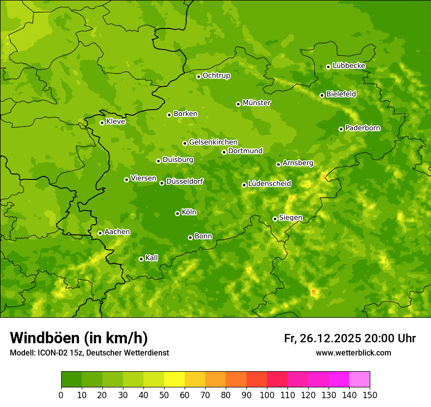 Modellkarten Windgeschwindigkeit