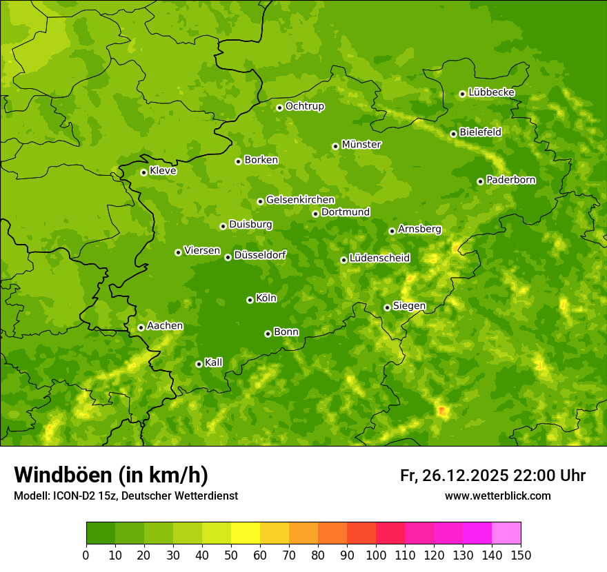 Modellkarten Windgeschwindigkeit