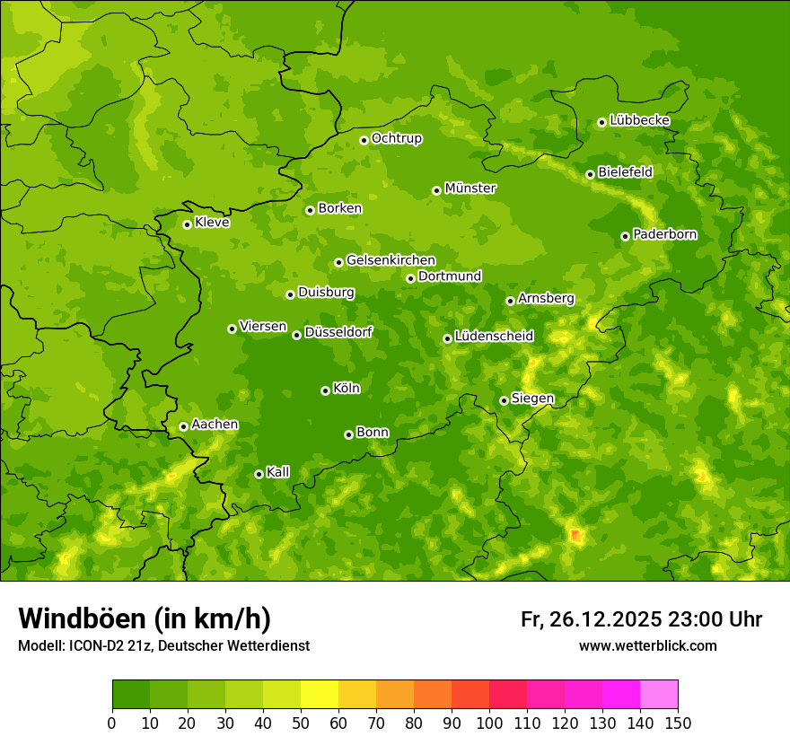 Modellkarten Windgeschwindigkeit