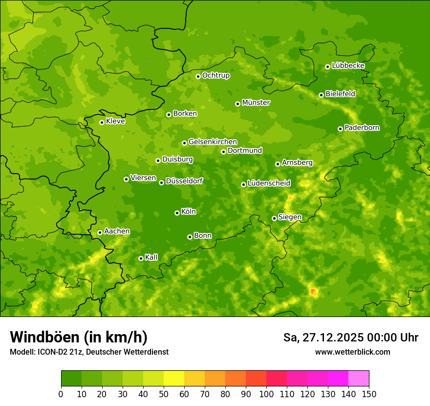 Modellkarten Windgeschwindigkeit