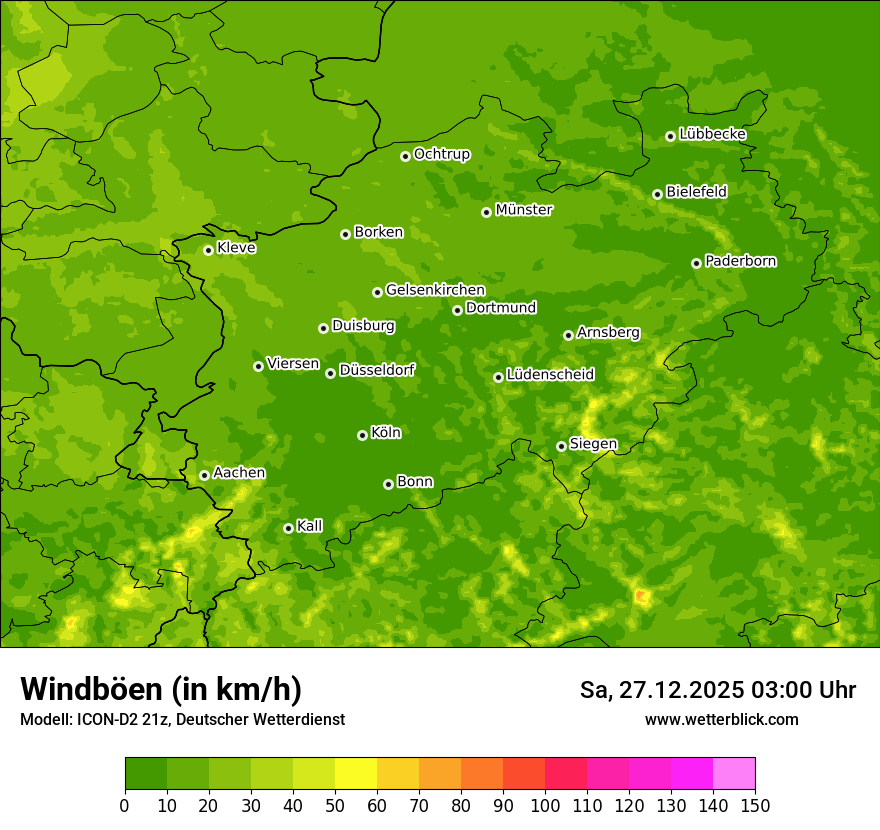 Modellkarten Windgeschwindigkeit