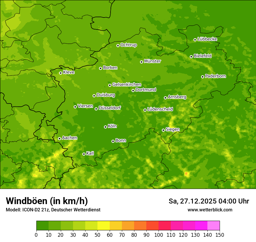Modellkarten Windgeschwindigkeit