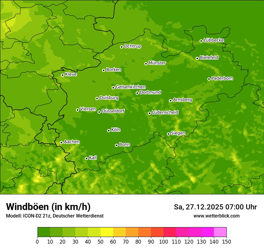 Modellkarten Windgeschwindigkeit