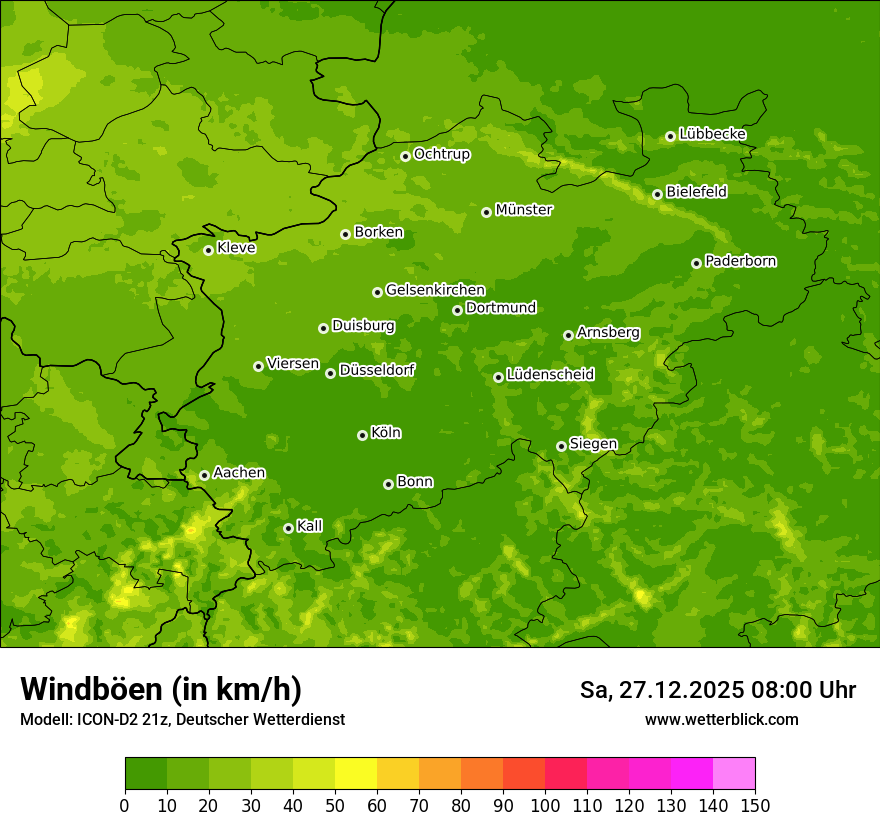Modellkarten Windgeschwindigkeit