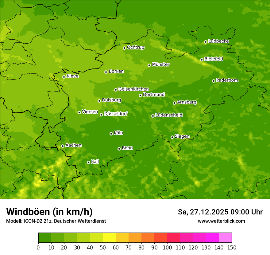 Modellkarten Windgeschwindigkeit
