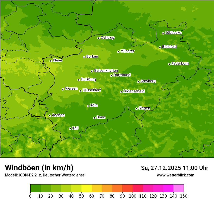 Modellkarten Windgeschwindigkeit