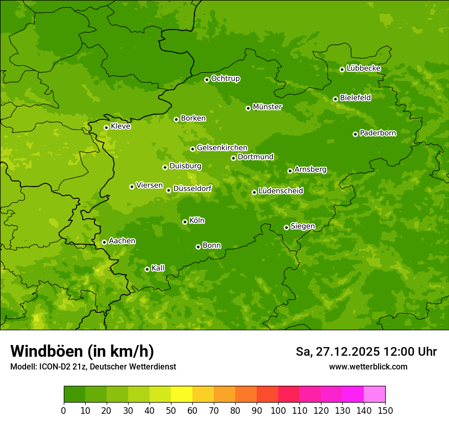 Modellkarten Windgeschwindigkeit