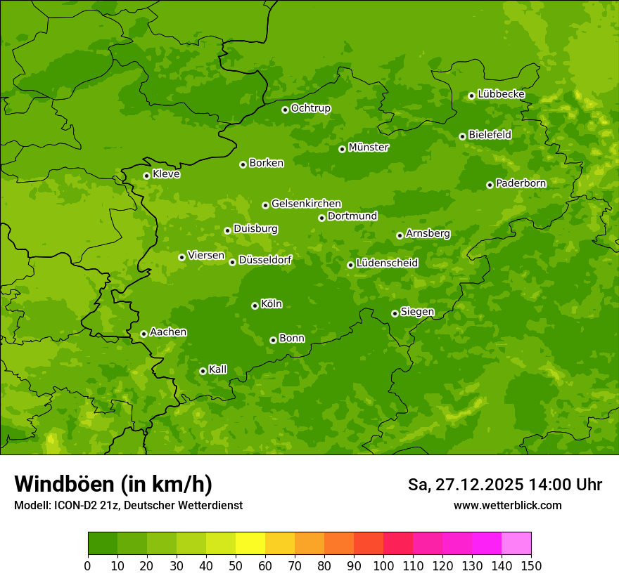Modellkarten Windgeschwindigkeit