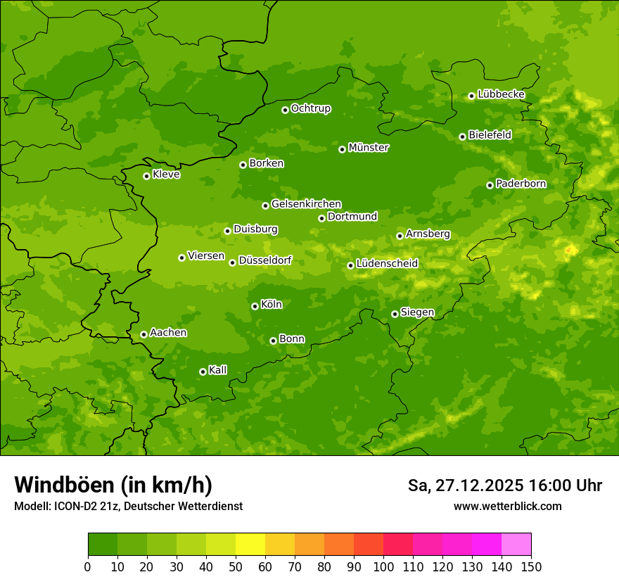 Modellkarten Windgeschwindigkeit