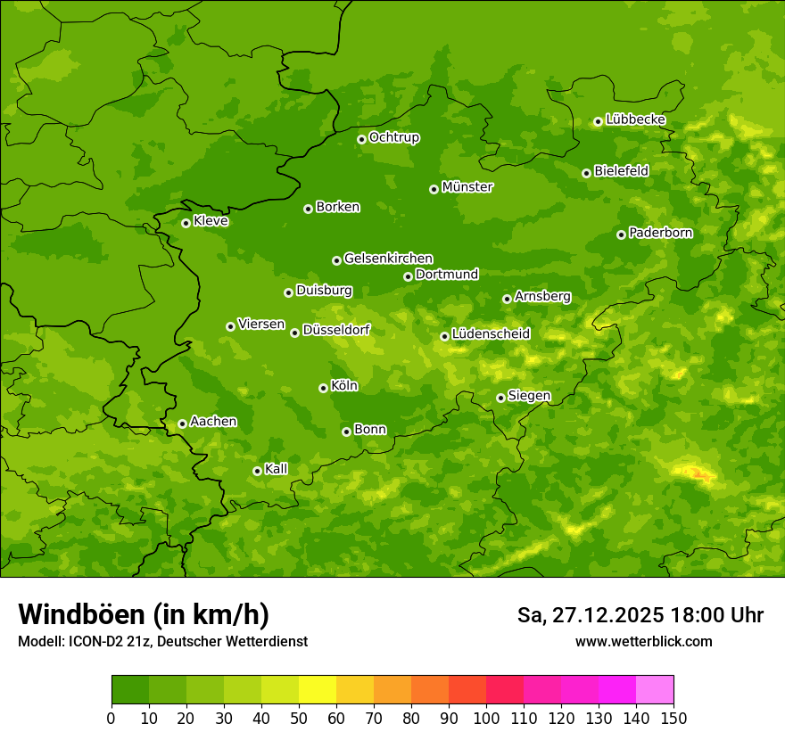 Modellkarten Windgeschwindigkeit