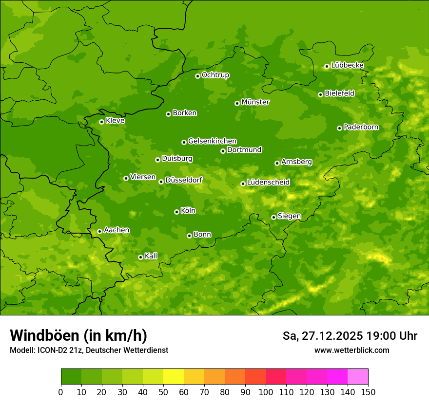 Modellkarten Windgeschwindigkeit