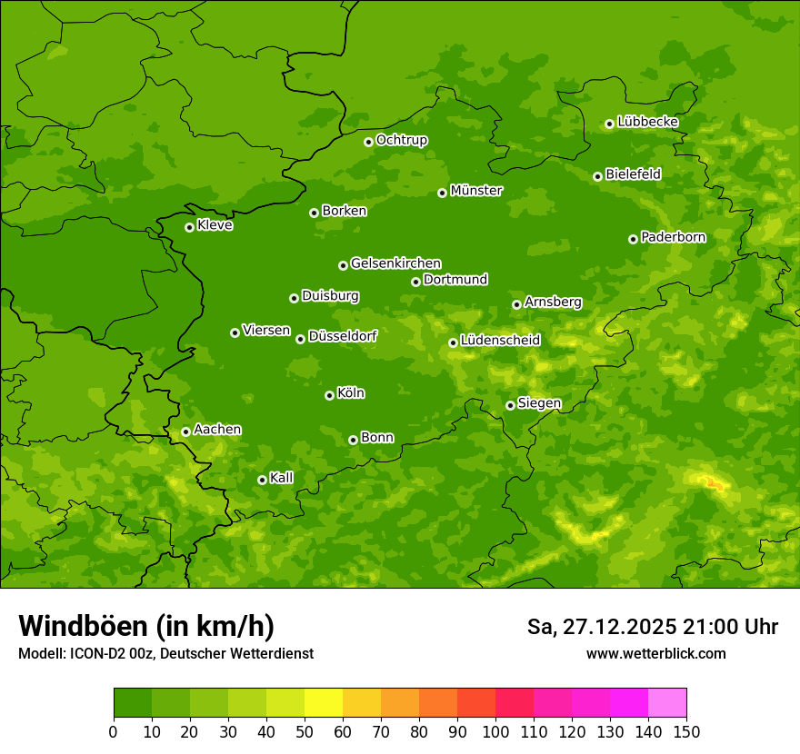 Modellkarten Windgeschwindigkeit