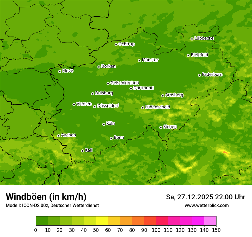 Modellkarten Windgeschwindigkeit