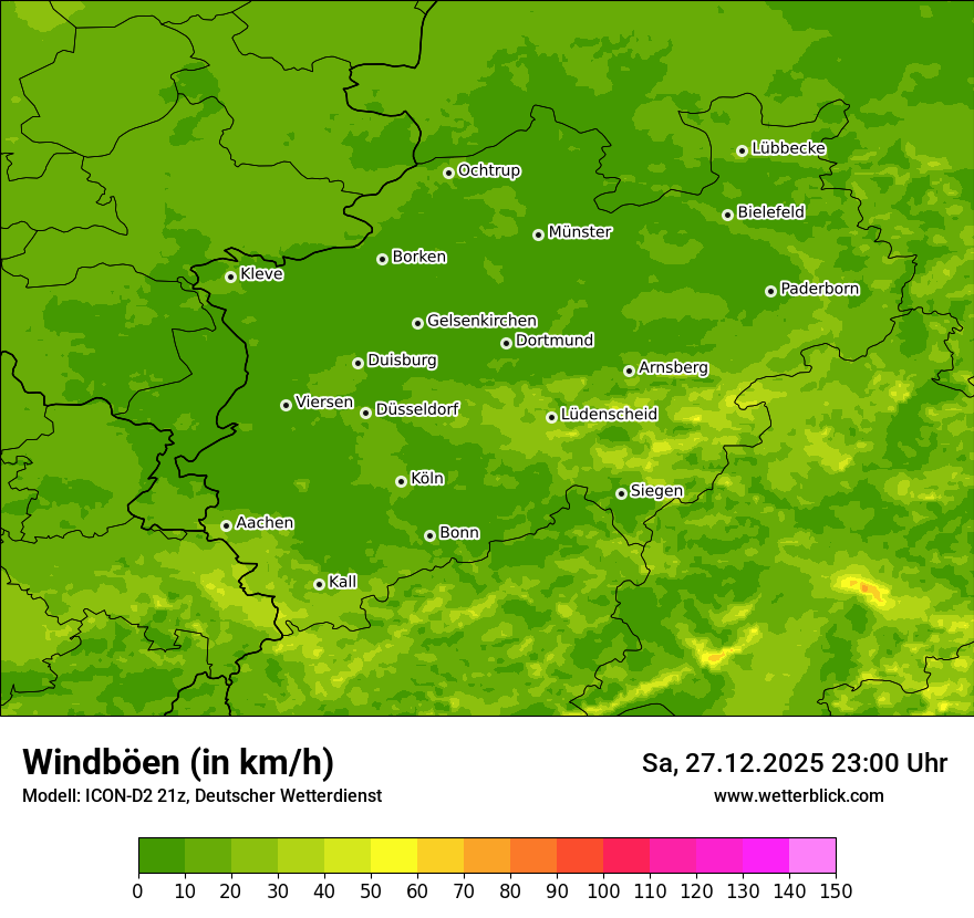 Modellkarten Windgeschwindigkeit