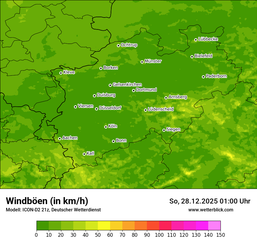 Modellkarten Windgeschwindigkeit