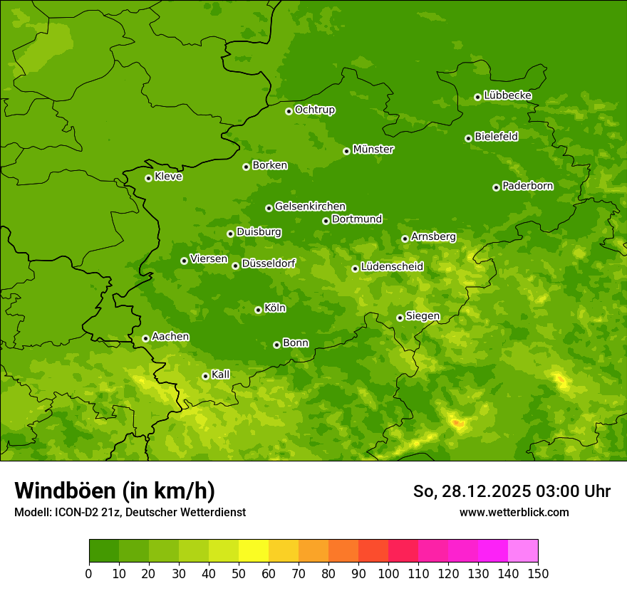 Modellkarten Windgeschwindigkeit