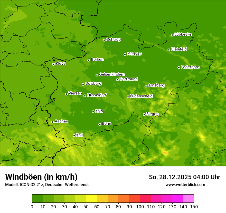 Modellkarten Windgeschwindigkeit