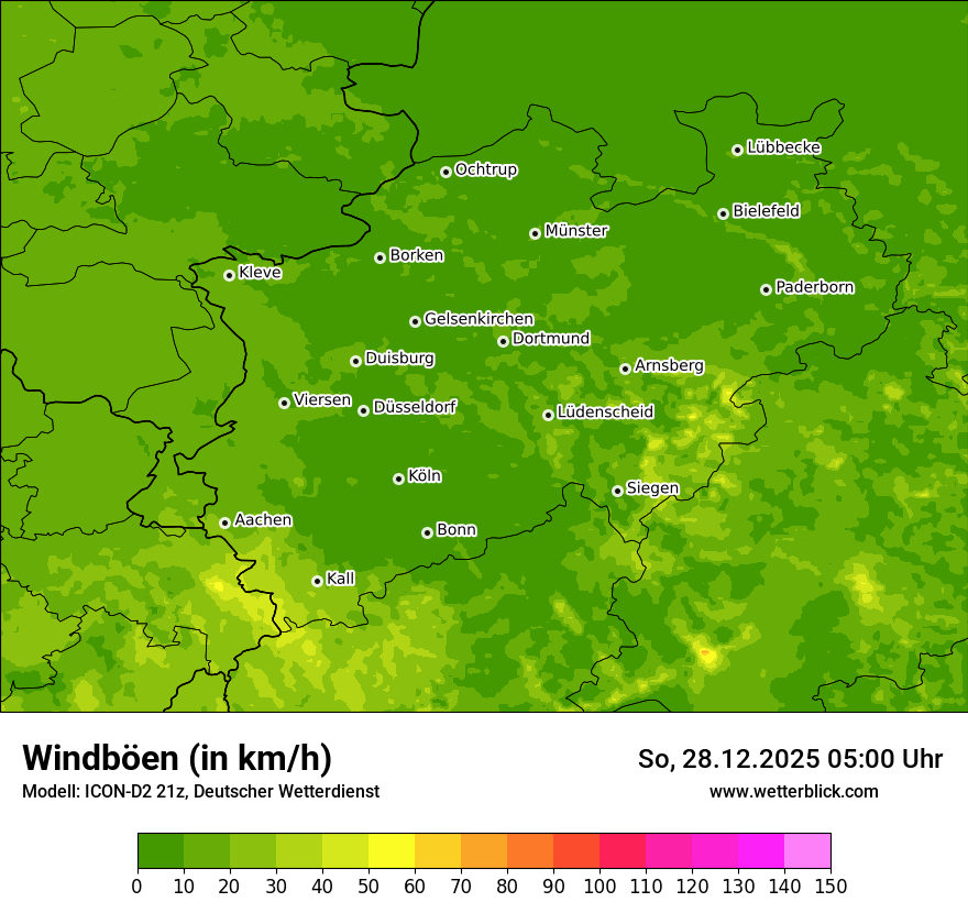 Modellkarten Windgeschwindigkeit