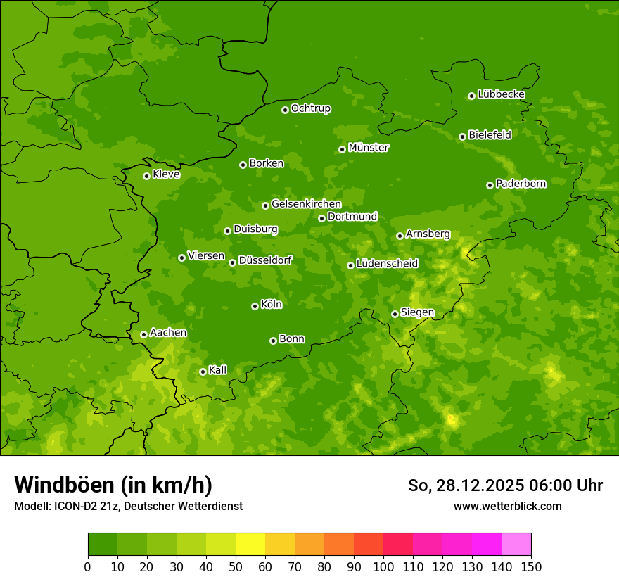 Modellkarten Windgeschwindigkeit