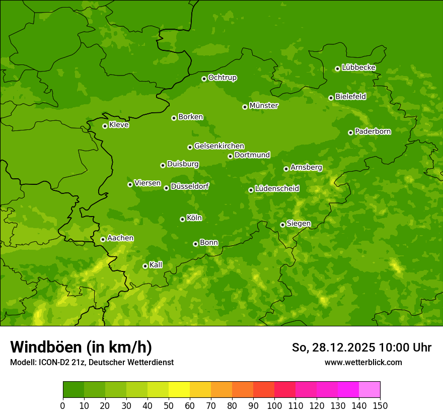 Modellkarten Windgeschwindigkeit