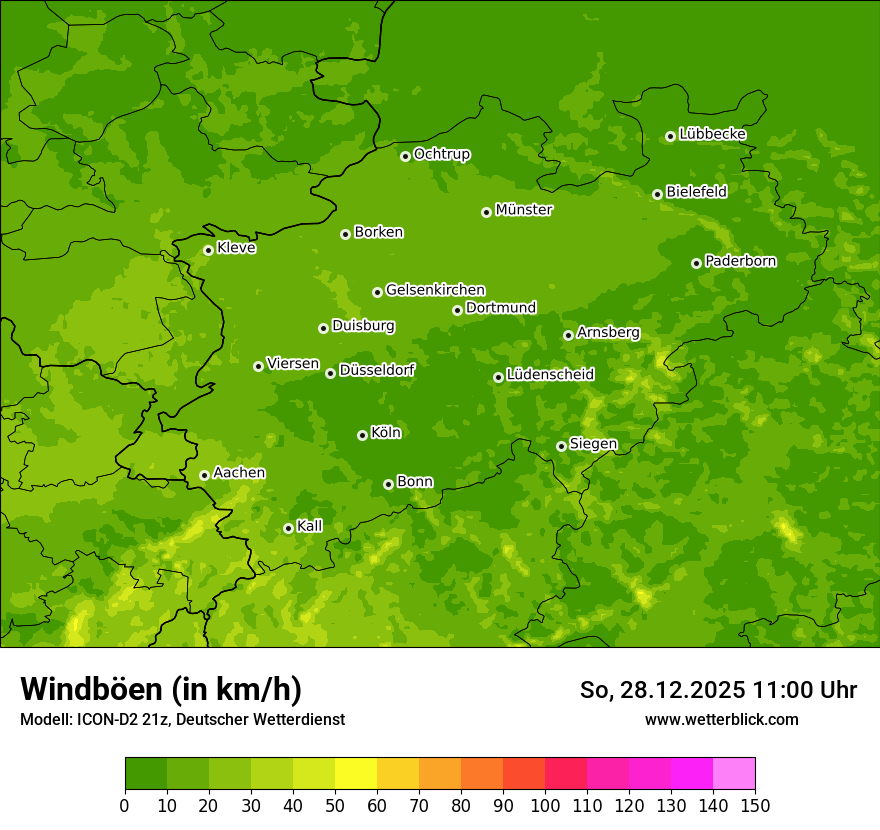 Modellkarten Windgeschwindigkeit