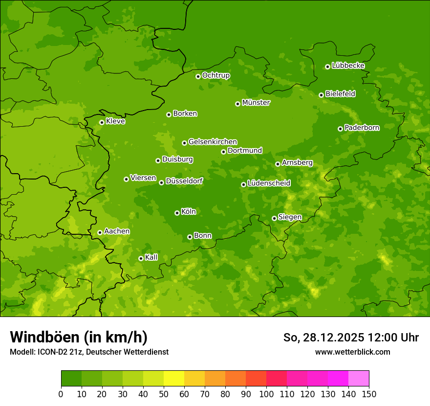Modellkarten Windgeschwindigkeit