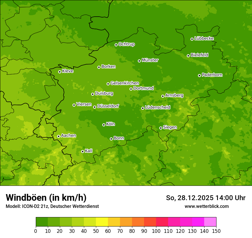 Modellkarten Windgeschwindigkeit