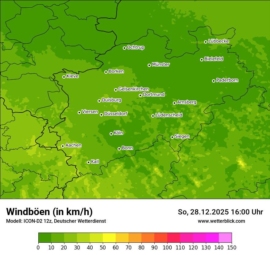 Modellkarten Windgeschwindigkeit