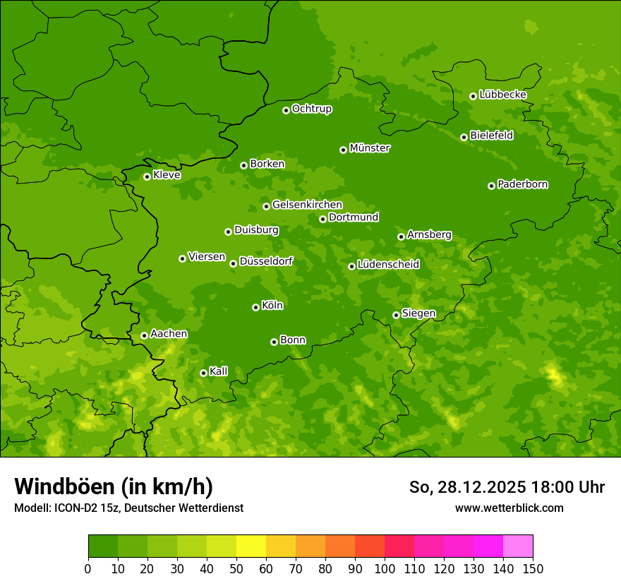Modellkarten Windgeschwindigkeit